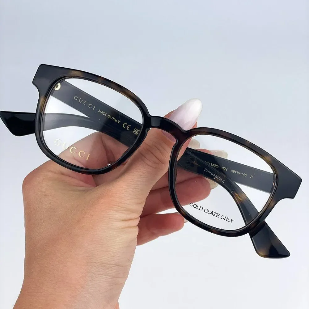 Gucci GG1343O 002 Eyeglasses Dark Havana Oval Unisex